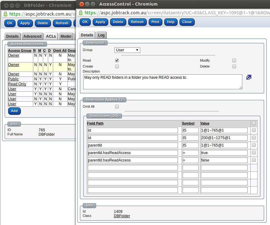 Access Control Limits